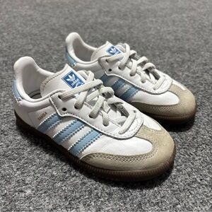 Size 9 - Adidas Samba OG Clear Sky Kids Sneakers White Baby Blue